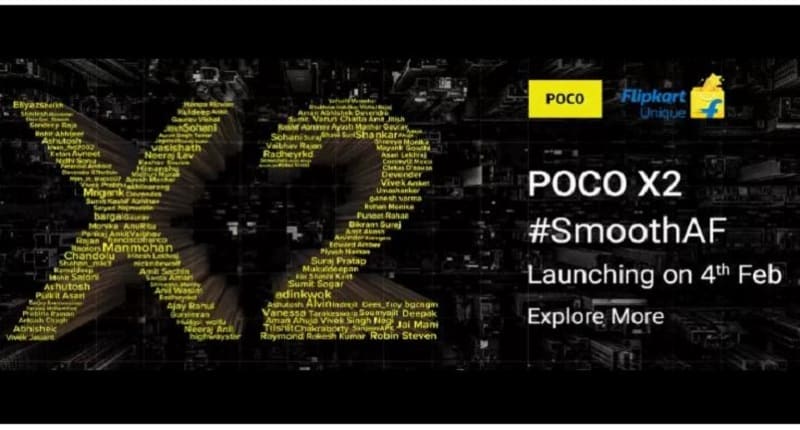 POCO X2 Launching In India On February 4th