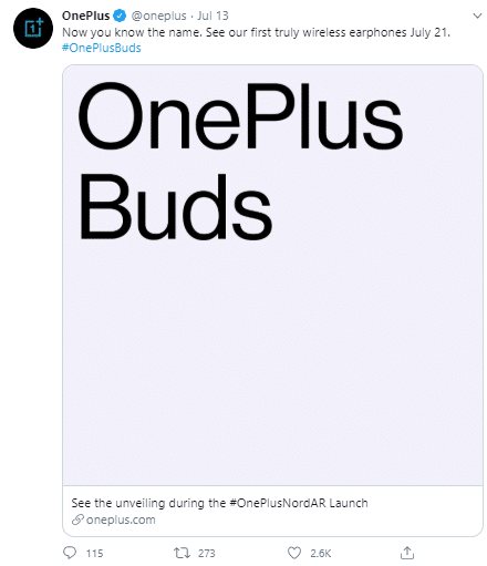Oneplus Truly wireless buds will be unveiled on 21st July