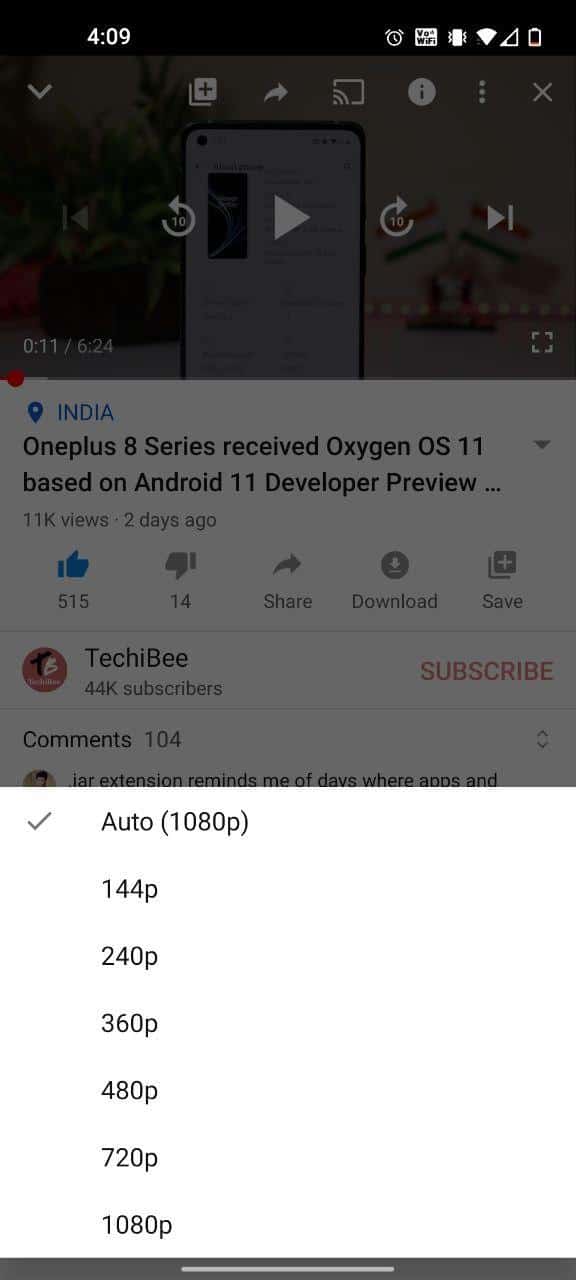 YouTube brings back 1080p streaming option in India but only in Wifi
