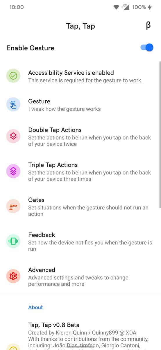 Tap, Tap lets you do a triple tap gesture on the back of your Android phone