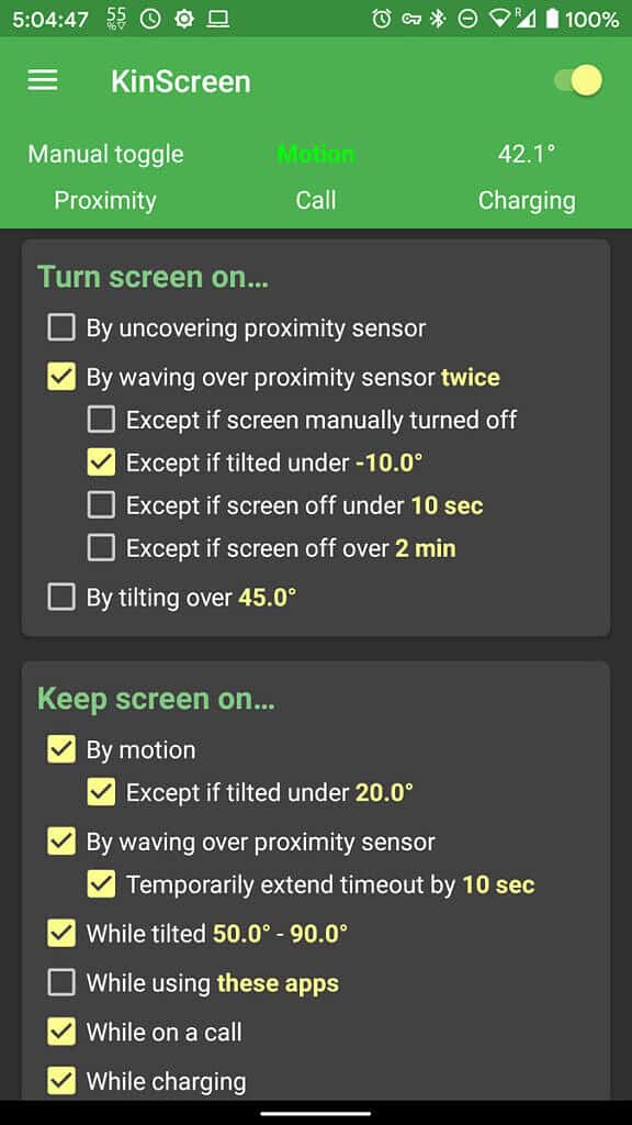 KinScreen is the tool to control when your screen turns on or off