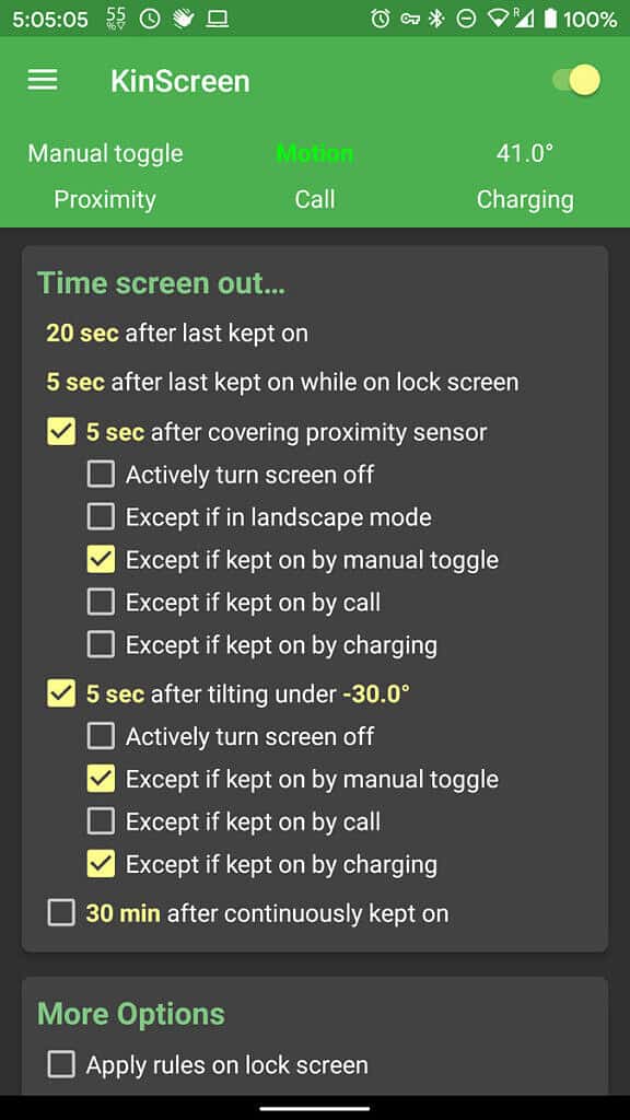 KinScreen is the tool to control when your screen turns on or off