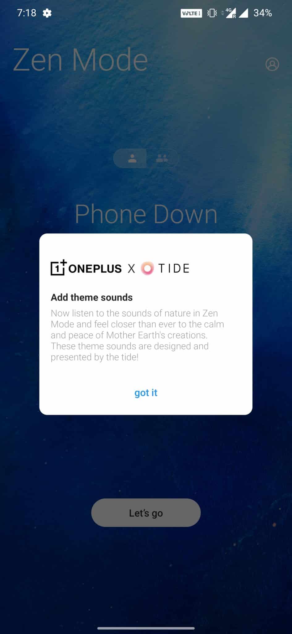 Oneplus updates Zen Mode in collaboration with Tide app adding them sound