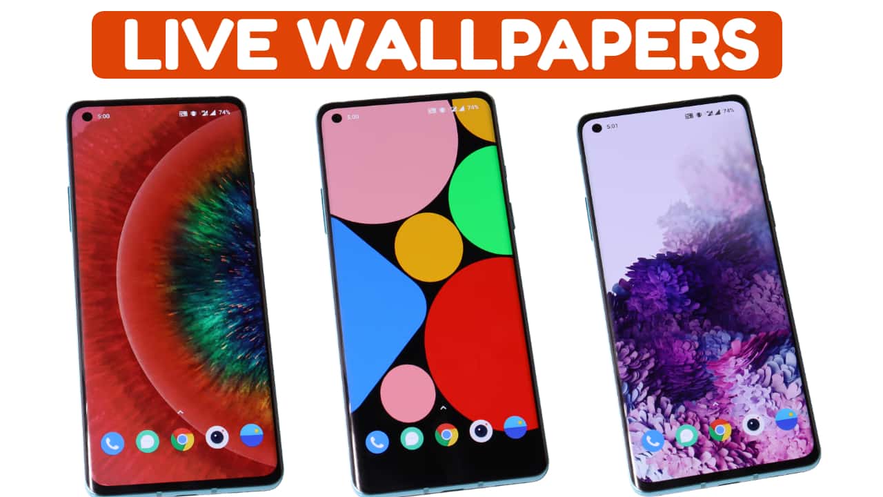 Collection of Live wallpapers of MIUI 12, Moto Edge+, OP8 Pro, S20 and Pixel 4A.