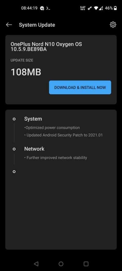 OnePlus Nord N10 5G receives OxygenOS 10.5.9 with January 2021 security patches