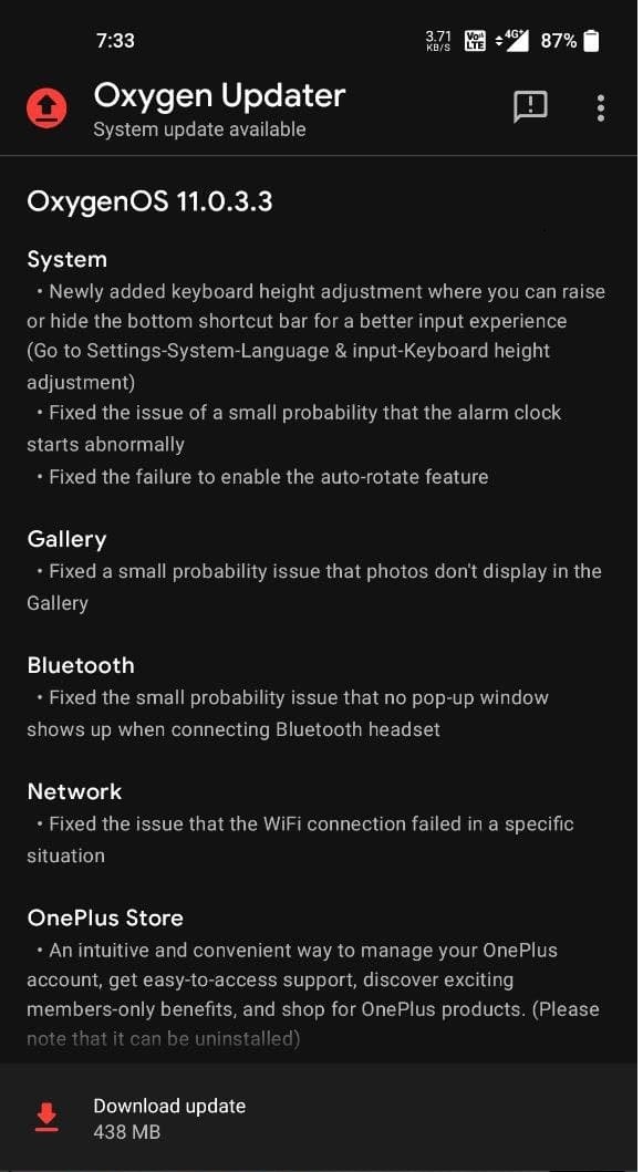 OnePlus 8/8Pro Gets Oxygen OS 11.0.3.3 w/ keyboard height adjustment feature 