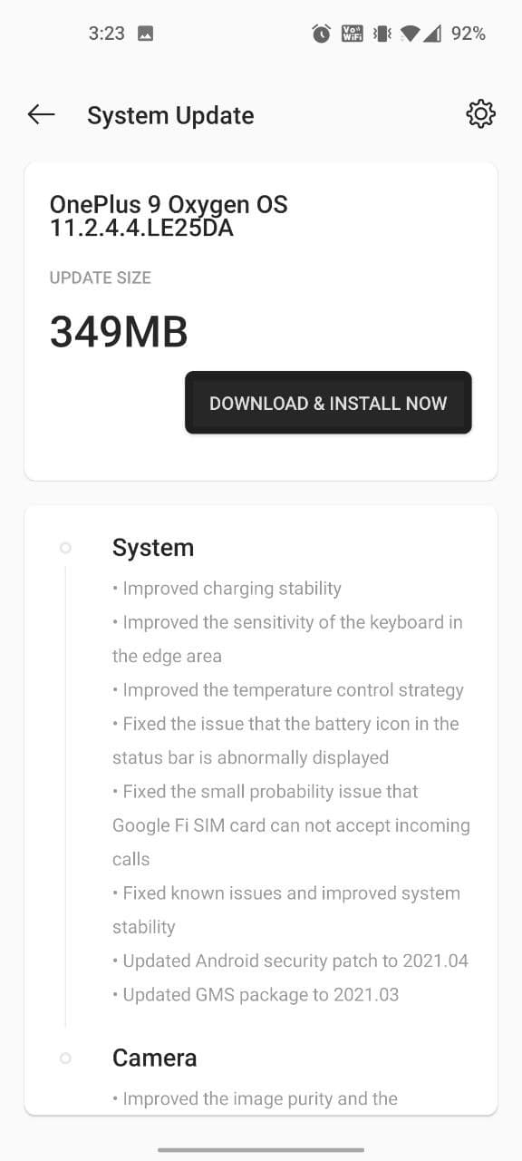 OnePlus rolls out OxygenOS 11.2.4.4 for Oneplus 9 series with camera improvements