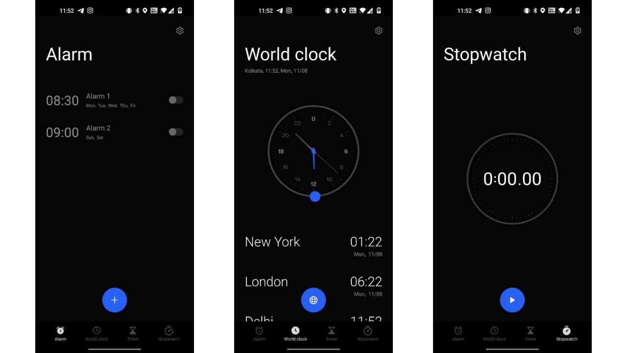 OxygenOS 12 latest Clock app