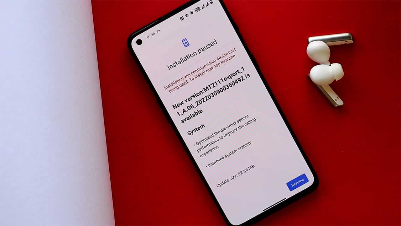 Oneplus 9RT gets OxygenOS 11.3 A.06 HOTFIX with Improved Proximity Sensor performance