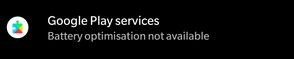 google play services no optimisation
