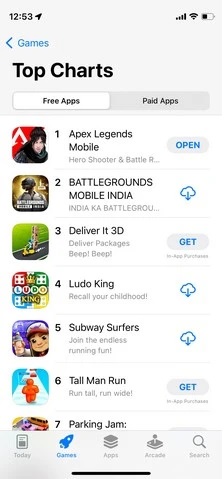 apex legend mobile top charts apple store