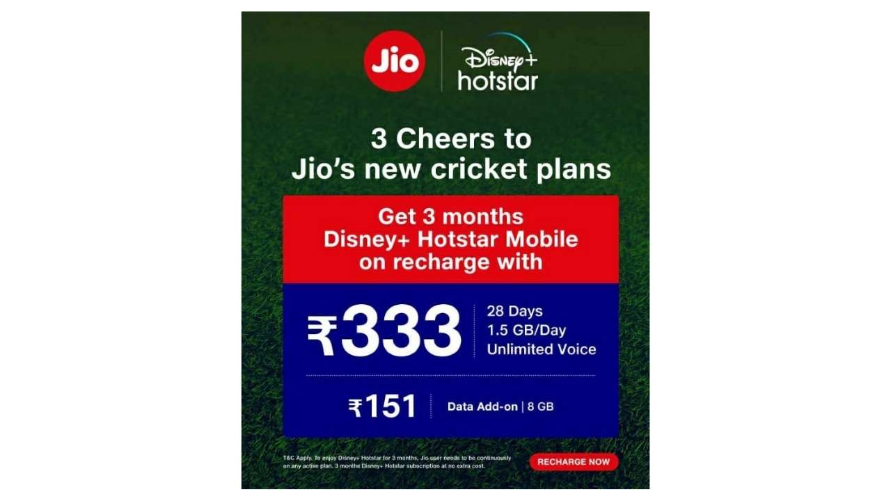 Jio launches New Recharge Plans that include a 3-month free Disney+ Hotstar Subscription