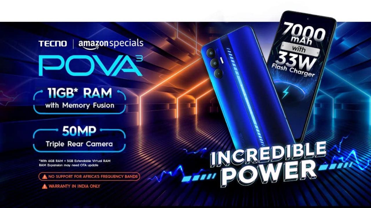 Tecno Pova 3 is Officially Launching in India with 7000mAh Battery, 50MP Main Camera
