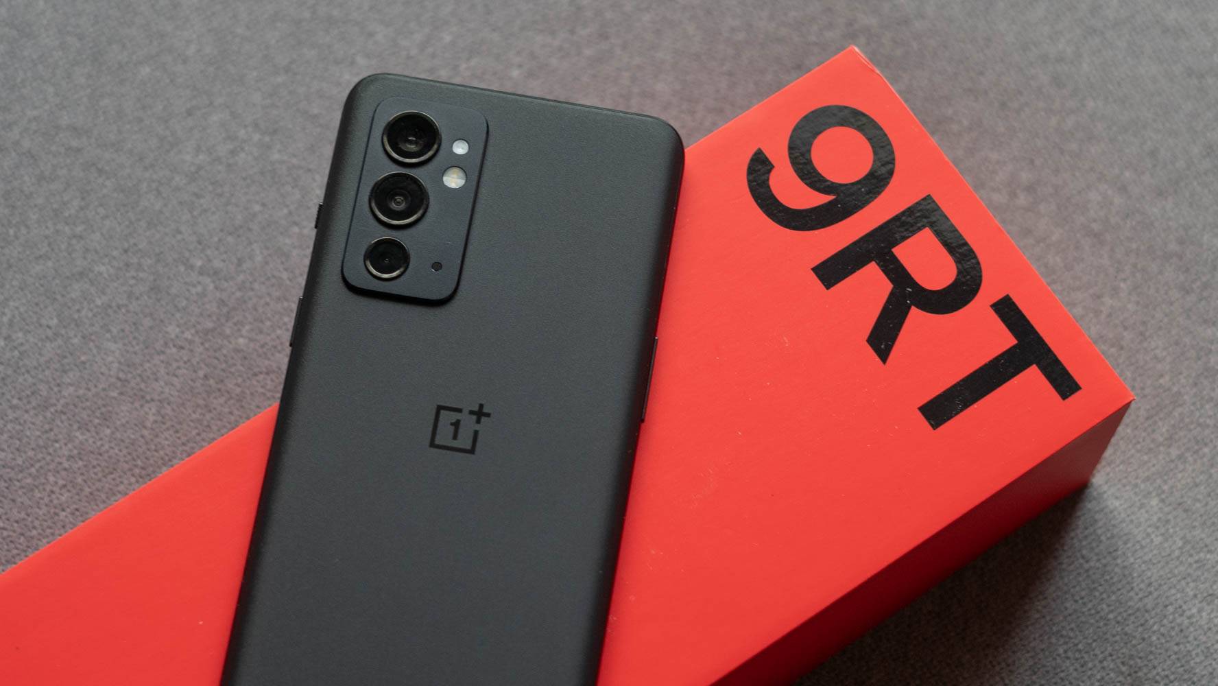 OnePlus 9RT showing back of the phone on a