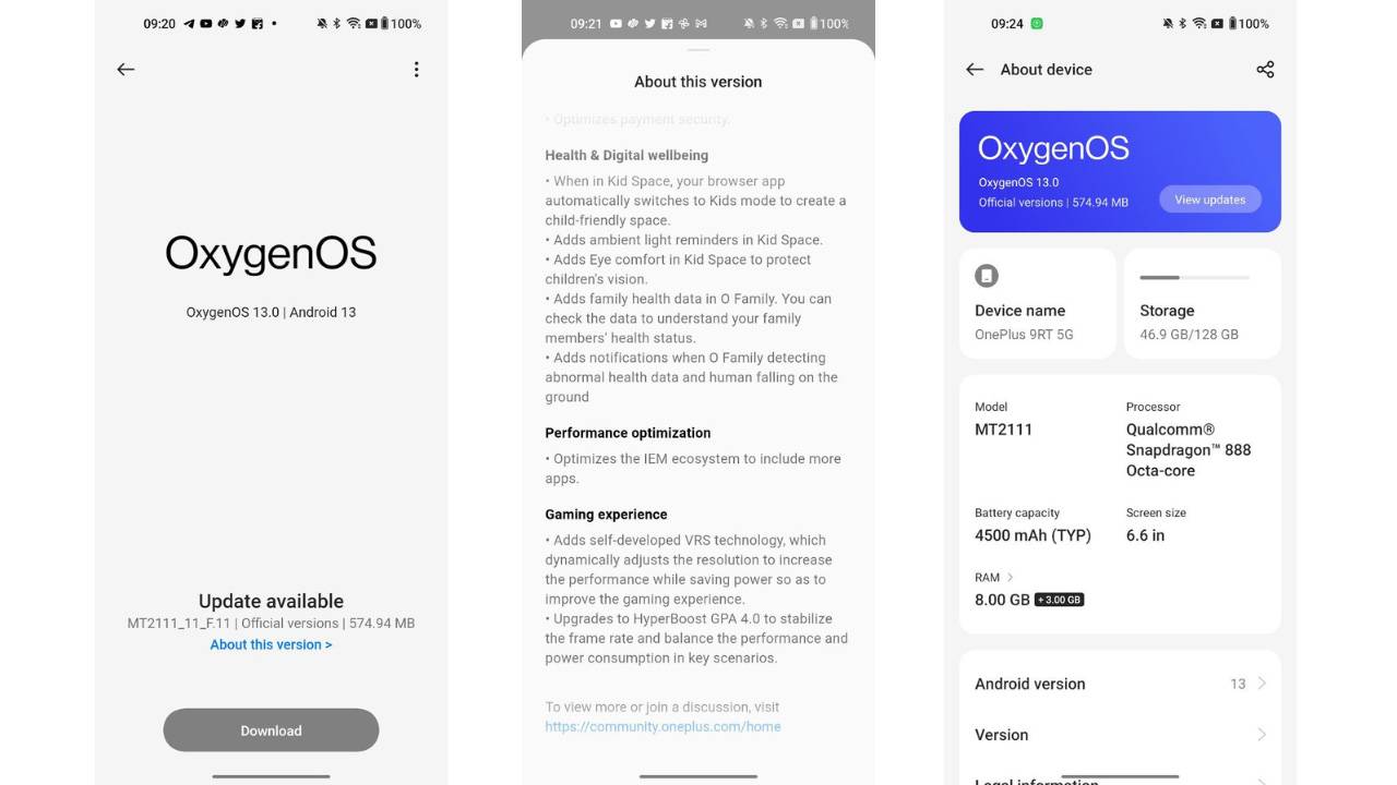 OxygenOS 13 Stable for Oneplus 9RT