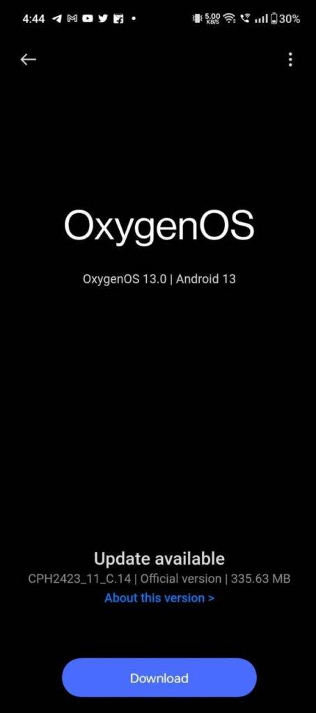 oneplus 10r stable oxygenos 13 screenshot