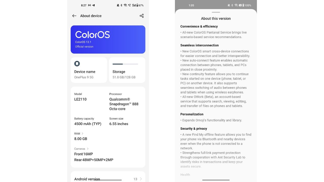 ColorOS 13.1 For Oneplus 9 & 9 pro