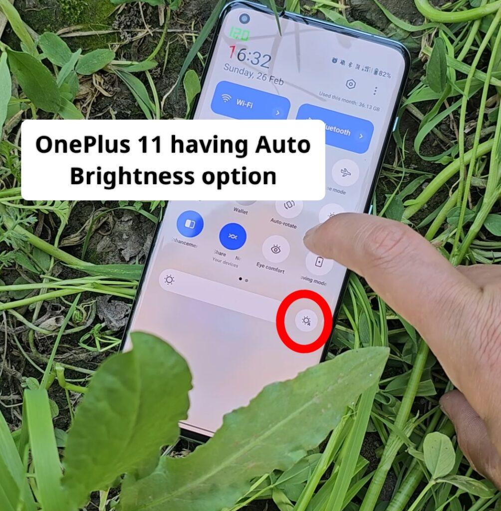 auto brightness option present in OP11