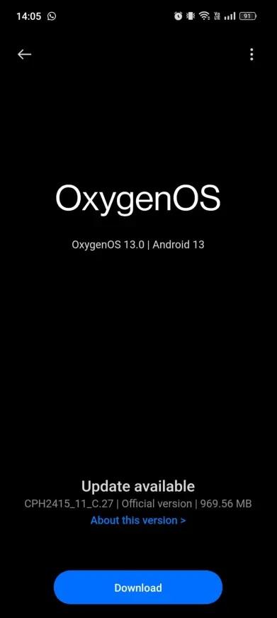 OxygenOS 13 C.27 Europe Update for OnePlus 10T