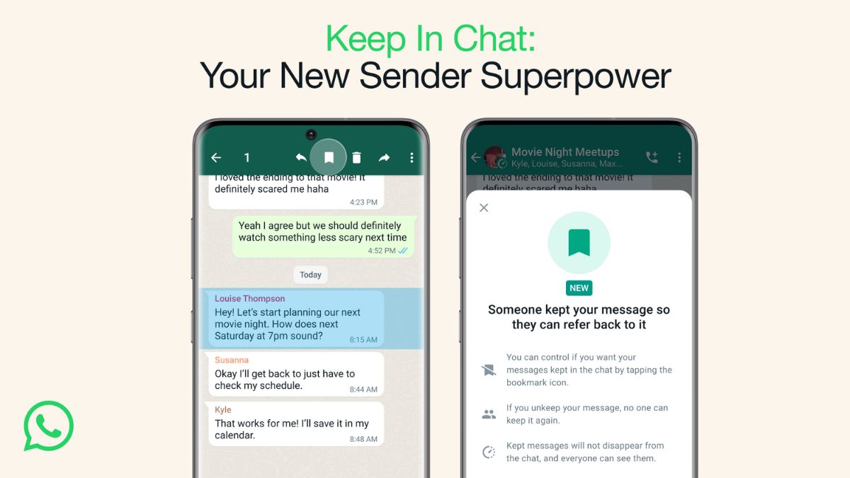 whatsapp keep in chat feature