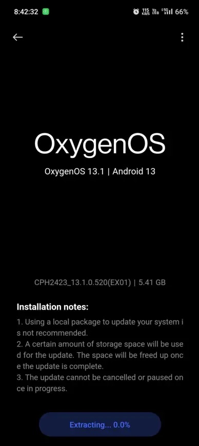 oneplus 10r oxygenos 13.1 software version screenshot