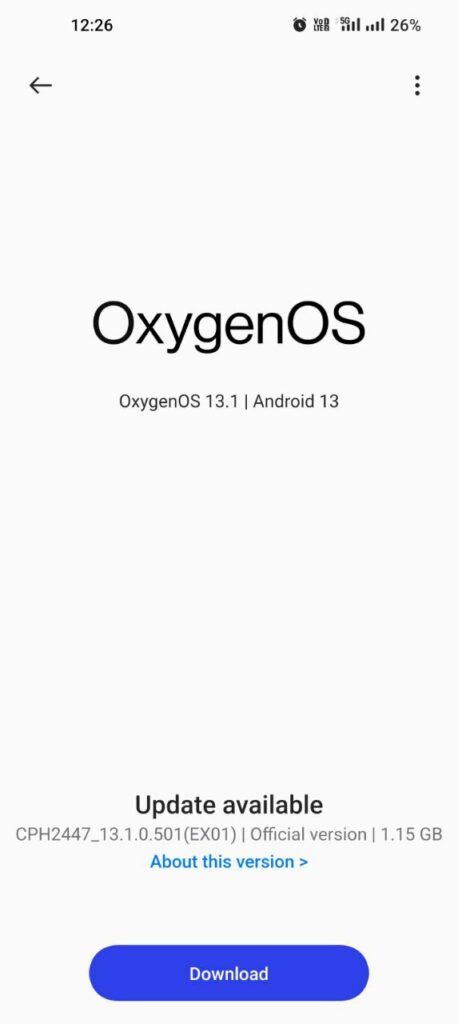 oneplus 11 oxygenos 13.1 update screenshot