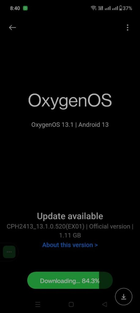 oneplus 10t oxygenos 13.1 update screenshot