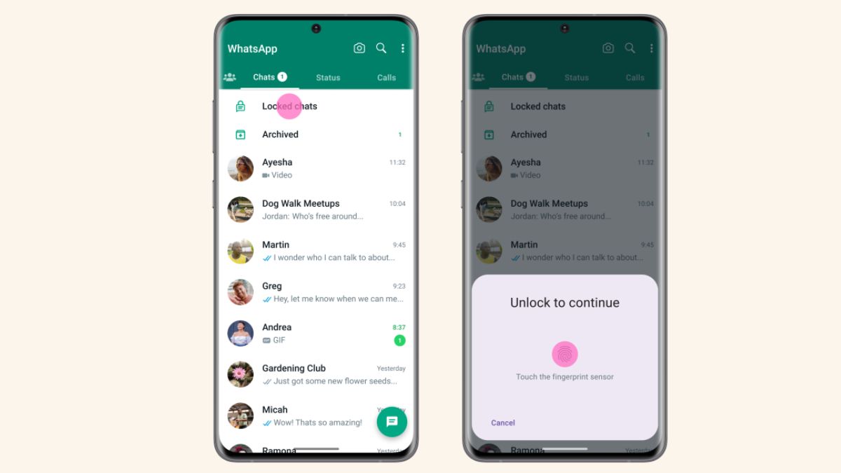whatsapp chat lock feature for android and ios