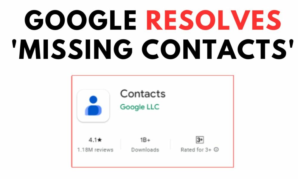 Google Resolves Missing Contacts