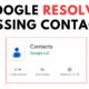 Google Resolves Missing Contacts