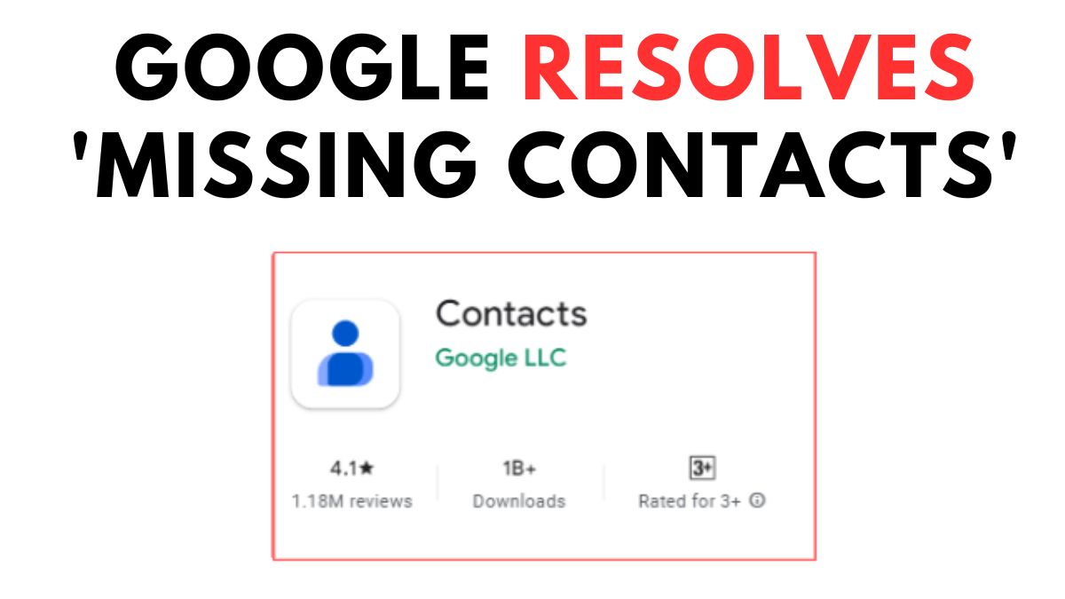 Google Resolves Missing Contacts