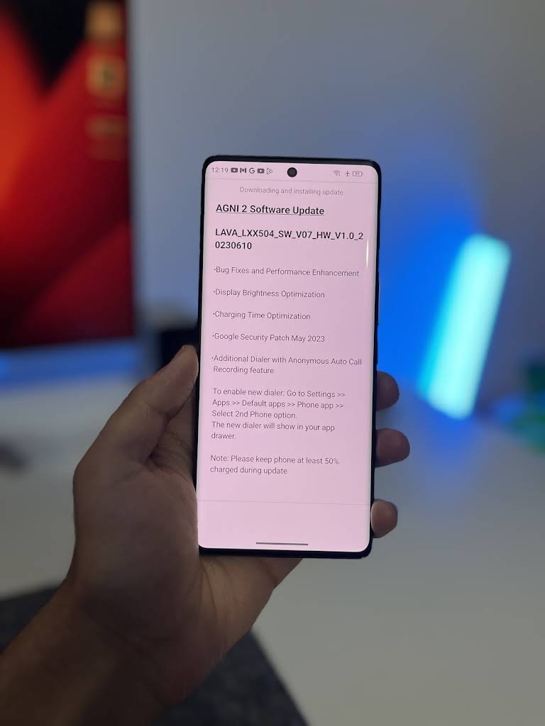 lava agni 2 may 2023 security update screenshot