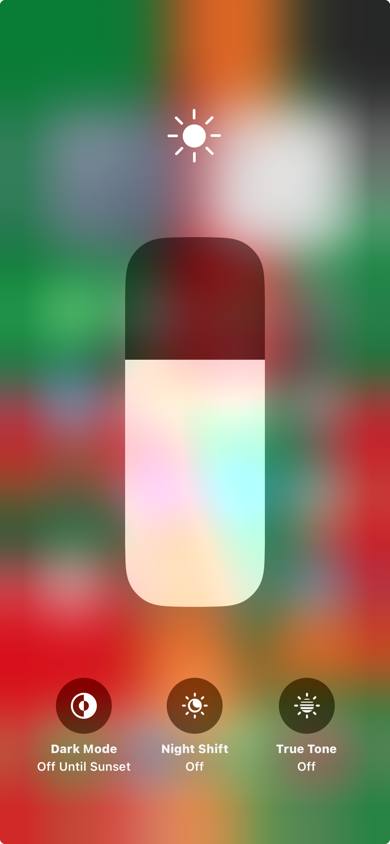 Low Display Brightness from control center