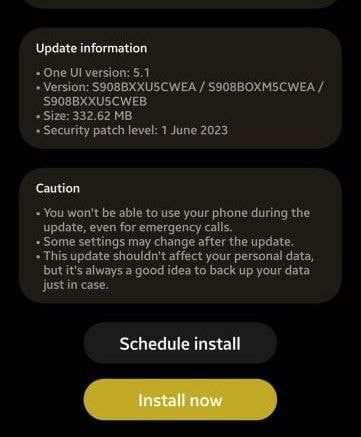 samsung galaxy s22 series june 2023 update