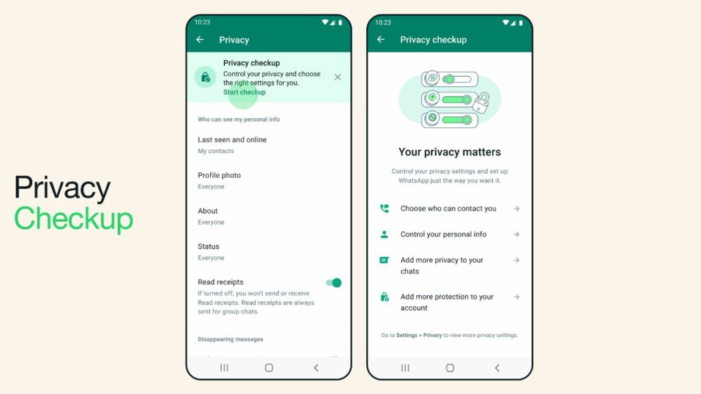 whatsapp privacy checkup