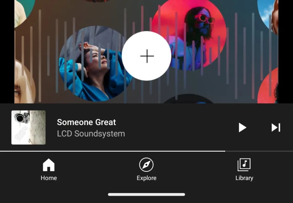 youtube music player screenshot current