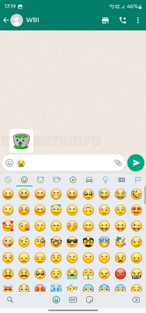 whatsapp beta sticker suggestions