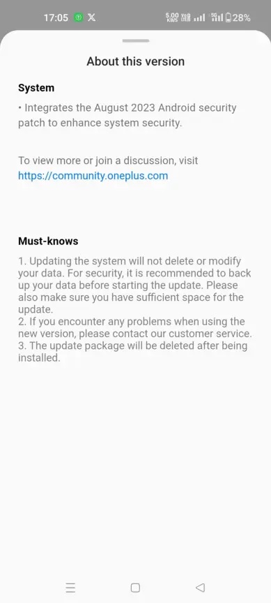 oneplus 8t august 2023 update changelog