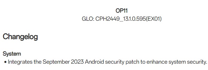 oneplus 11 september 2023 security patch