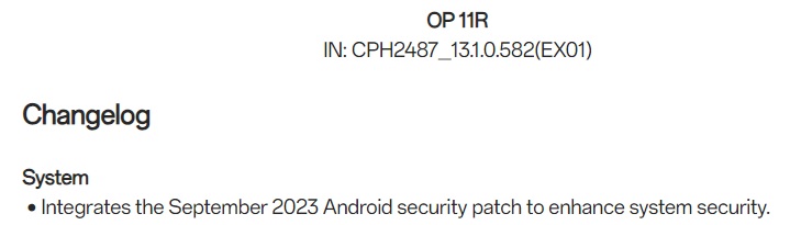oneplus 11r september 2023 security patch