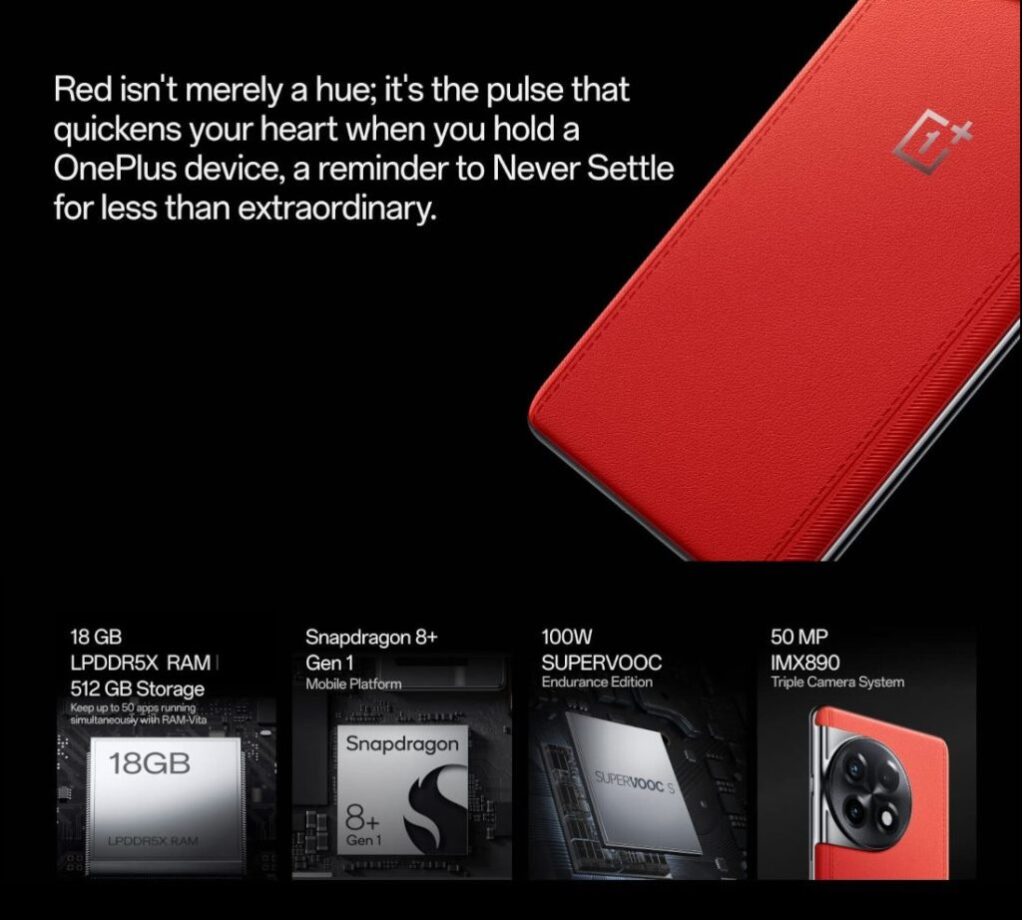 OnePlus 11 Solar Red edition details
