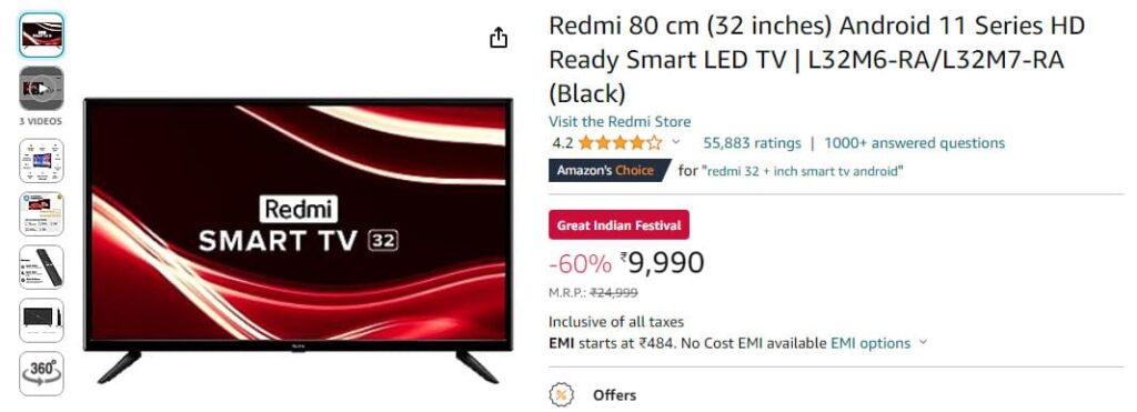 redmi smart tv 32 inches