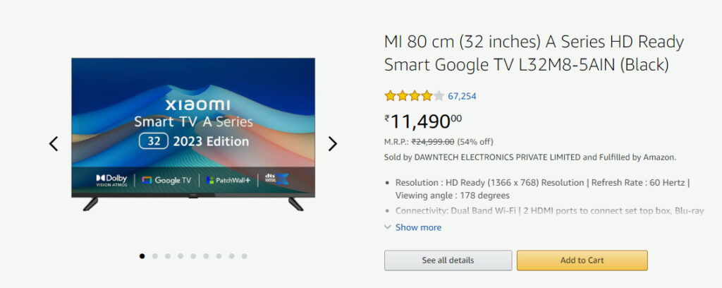 xiaomi smart tv 32 inches