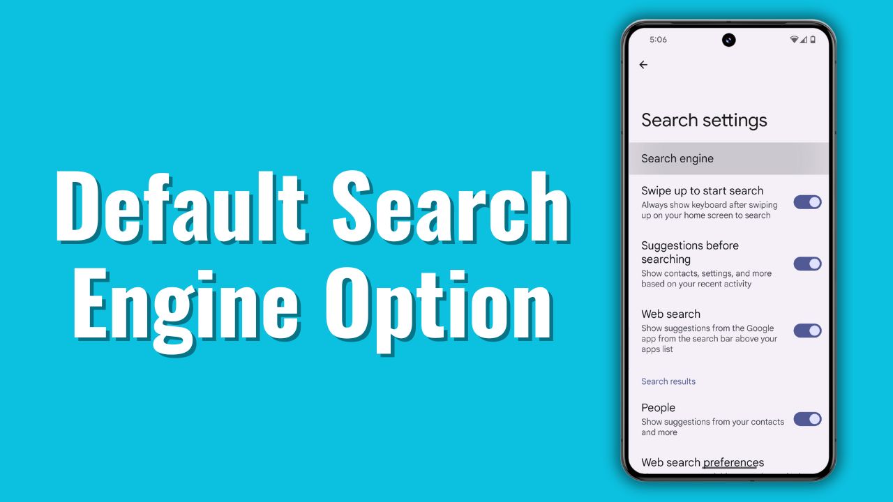 Google Pixel Launcher Default Search Engine Option