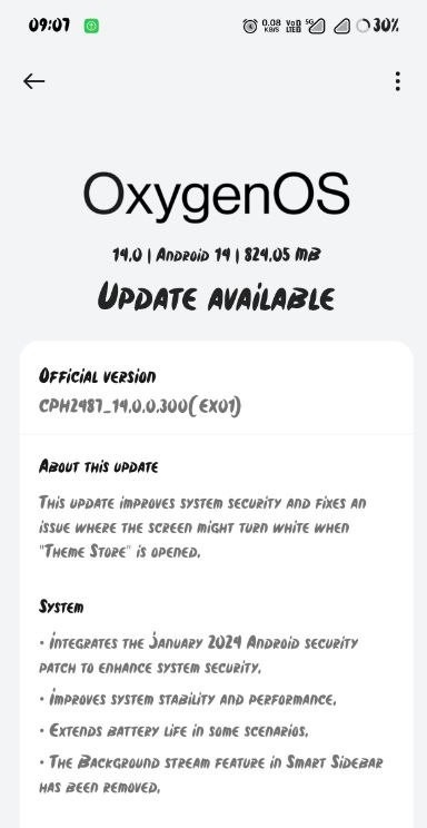OnePlus 11R OxygenOS 14 January 2024 Update Changelog