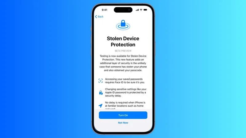 iOS stolen device protection feature