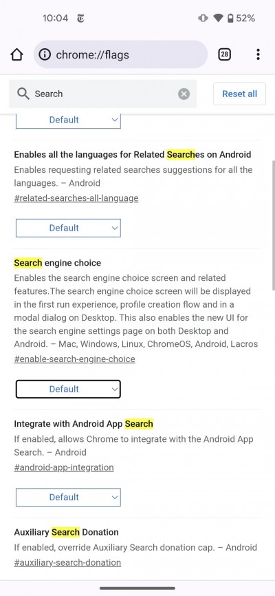 choose default search engine in chrome