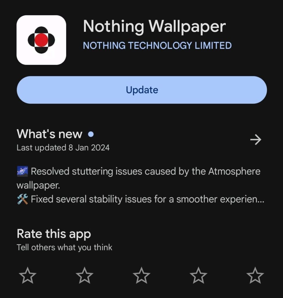 Nothing wallpaper app Update 