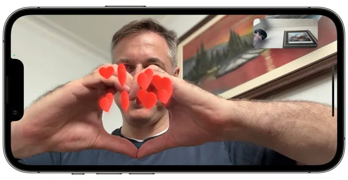 iOS 17 facetime heart gesture